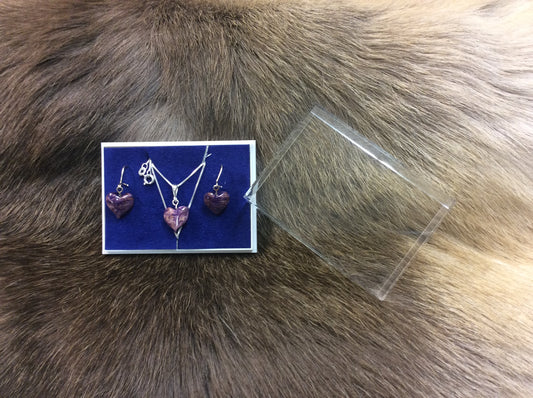 Jewelry set, Heart purple