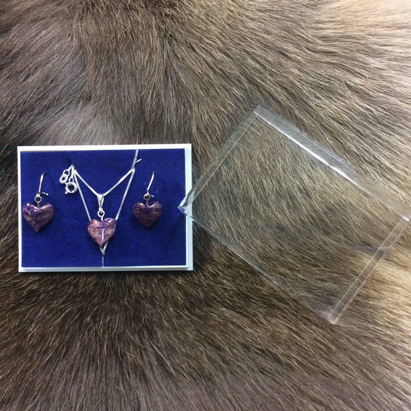 Jewelry set, Heart purple