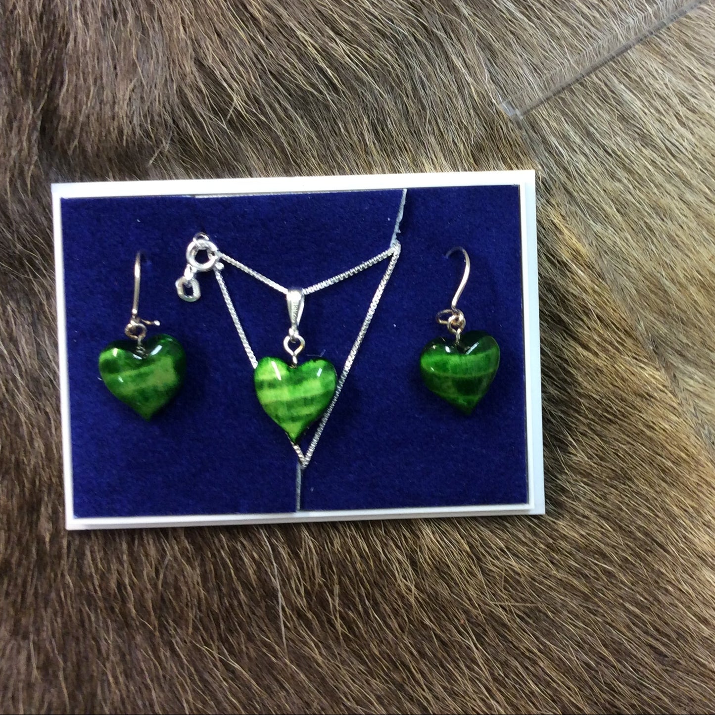Jewelry set, Heart green