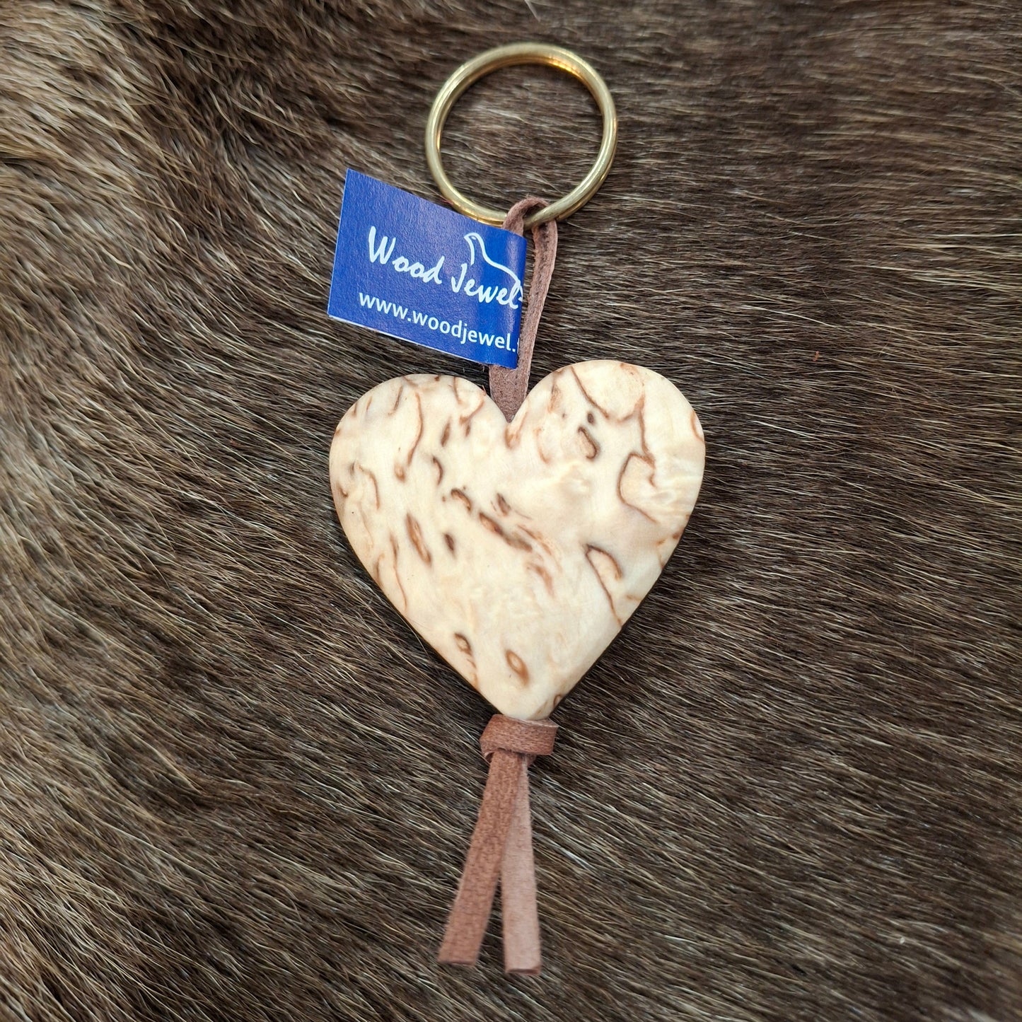 Heart visa birch Keychain