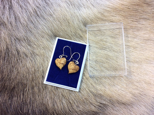 Earrings, Heart visa birch