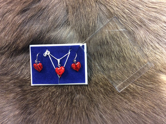 Jewelry set, Heart red