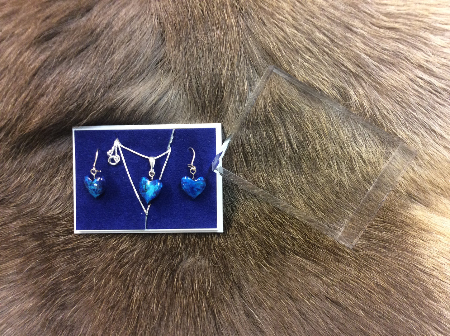 Jewelry set, Heart blue