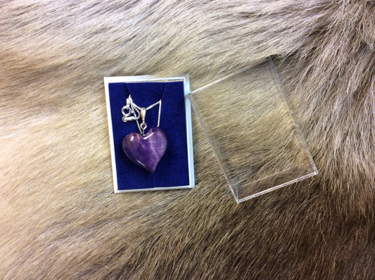 Necklace, Heart big purple