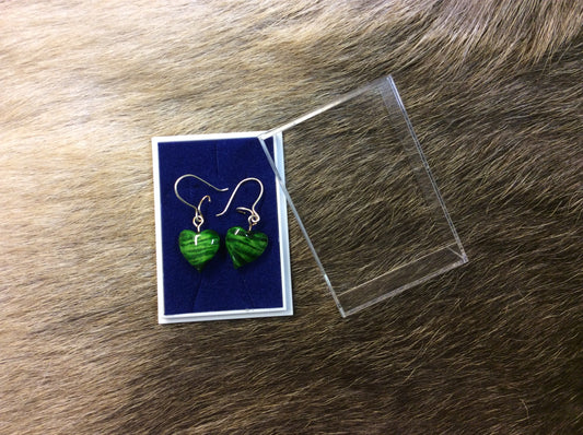 Earrings, Heart green