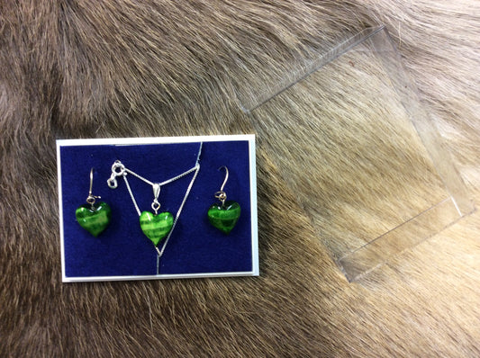 Jewelry set, Heart green