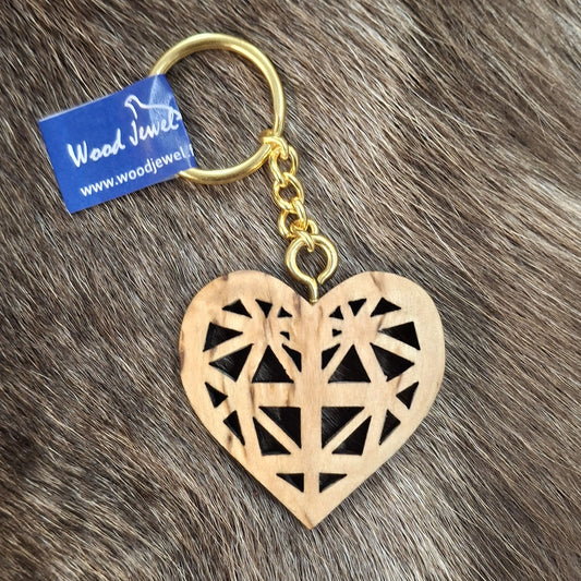 Heart visa birch Keychain